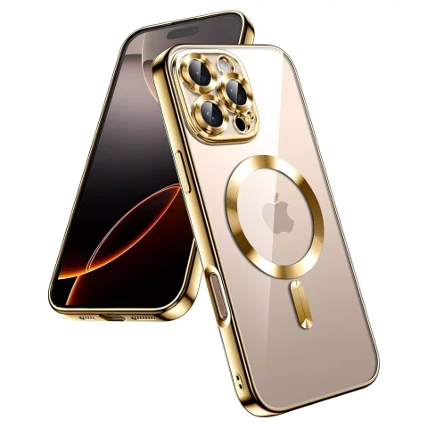 Pouzdro MagSafe pro Apple iPhone 16 Pro Alogy Glamour Pouzdro luxusního prstenu zlaté-průhledné