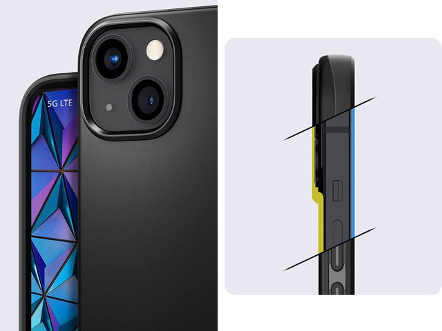Spigen Thin Fit case for Apple iPhone 13 Black Glass