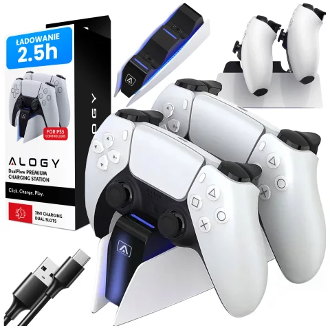 Duální dokovací stanice pro ovladač PlayStation 5 PS5 Pad White