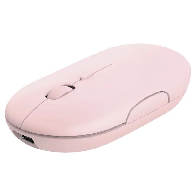 Alogy kabellose Maus, kleine ergonomische Maus für Laptop, PC, Bluetooth, 2,4 GHz, leises Rosa