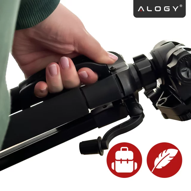 Fotografování ze stativu Stativ Univerzální stojan na fotoaparát 1/4 držák na telefon s fotoaparátem 170 cm Alogy Black