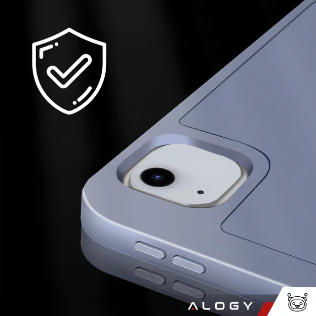 Etui ochronne z rysikiem do Apple iPad Air 13" 2024/2025, iPad Pro 12.9" 2018-2022 obudowa na tablet Fioletowe + Szkło