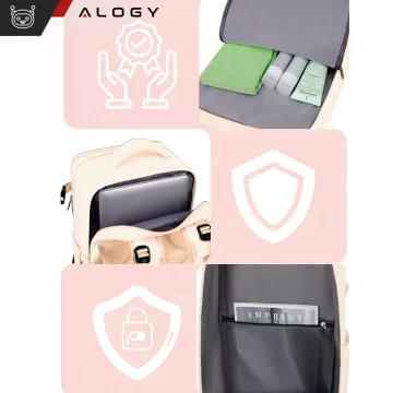 Batoh taška na notebook 15,6 palcový pánský dámský velký kufr do letadla USB unisex 42x30x10cm Alogy voděodolný černý