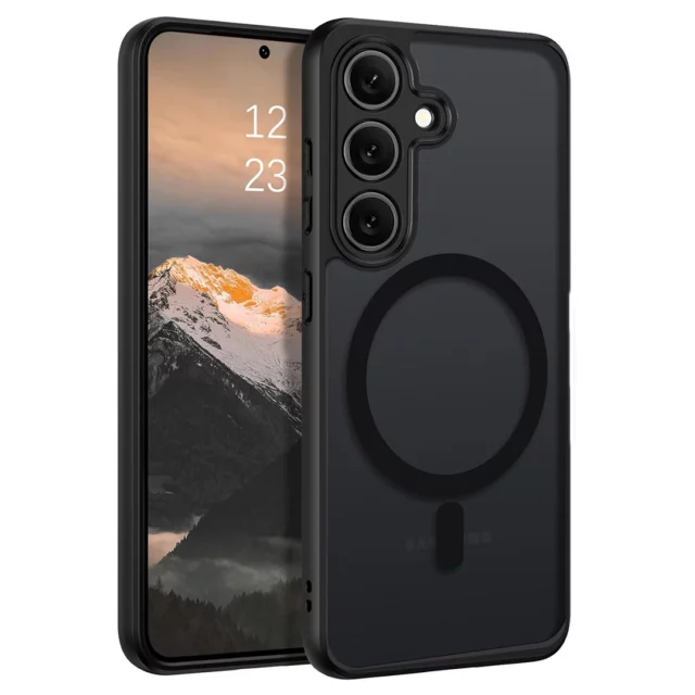 Etui do Samsung Galaxy S24 FE obudowa ochronna na telefon Alogy Matte HybridMag™️ Case do MagSafe Matowe Czarne