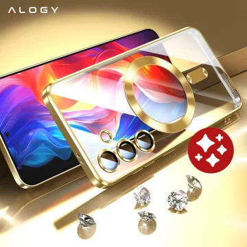 Samsung Galaxy S24 FE Alogy LuxeShield™️ Glamour Luxury Ring MagSafe Case with Camera Cover Gold