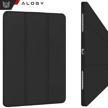 Ochranné pouzdro s držákem stylusu pro Apple iPad Air 13" 2024/2025, iPad Pro 12.9" 2018-2022, pouzdro na tablet Alogy Book Cover Case, černé