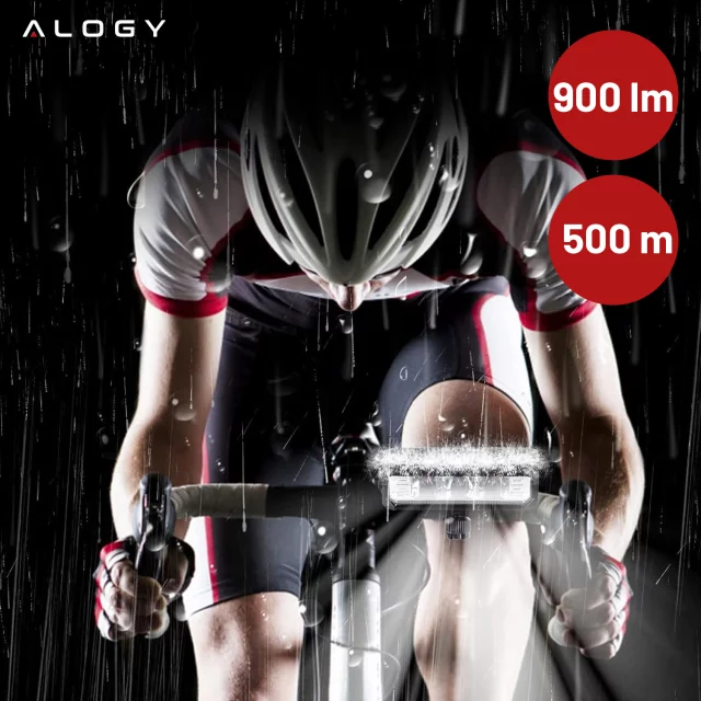 Fahrradlicht vorne Halogen LED-Licht Fahrradbeleuchtung für den vorderen Fahrradlenker Mocna 900lm Alogy 610 schwarz