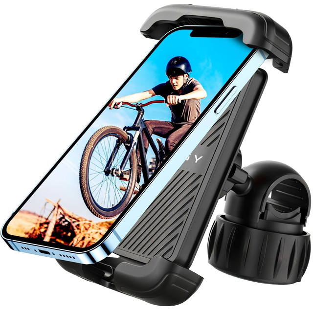 Fahrrad-Telefonhalter 4,7–6,8 Zoll für Telefon, Fahrradlenker für Fahrrad, Motorrad, verstellbar, Alogy Sport, Schwarz