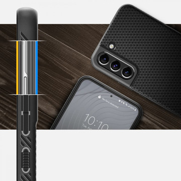 Pouzdro Spigen Liquid Air pro Samsung Galaxy S22 Matte Black Glass