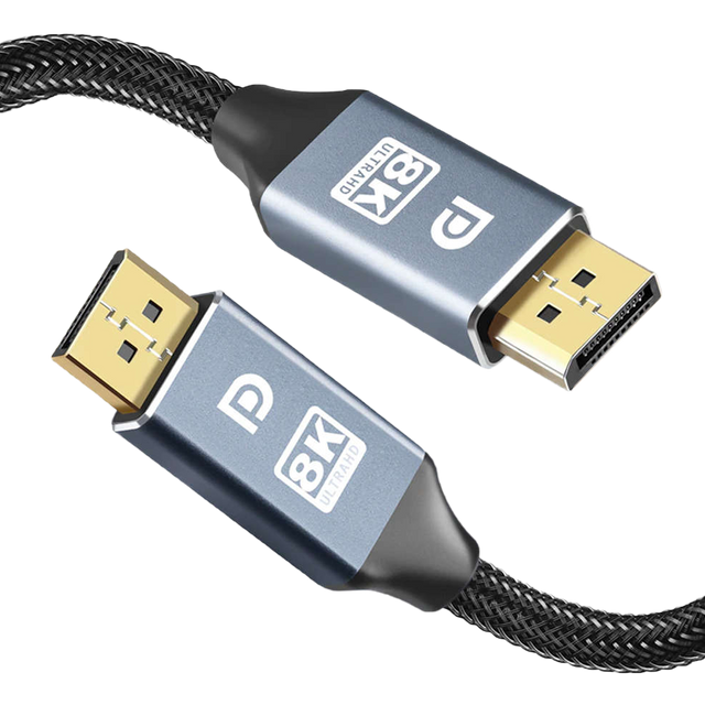 Kabel mit Alogy 2x Display Port DP 1.4 8K 30AWG Stecker für TV PC 2m