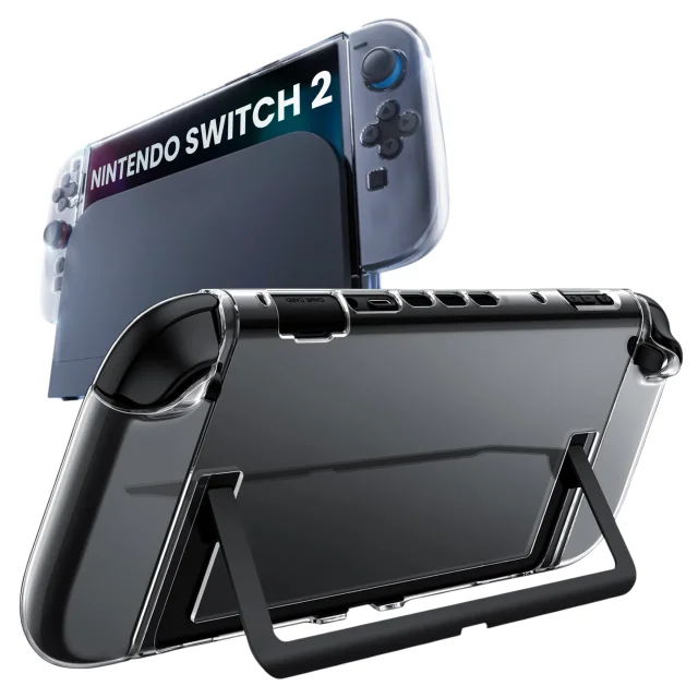 Etui ochronne do Nintendo Switch 2 (2025) – mocna, odporna obudowa z otworem na stopkę, twarda konstrukcja, idealne dopasowanie – Alogy Hard Case™ Przezroczyste