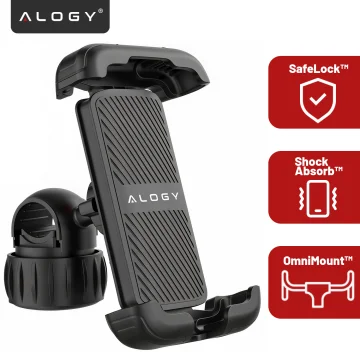 Bike Phone Holder 4.7-6.8" for Phone Bike Handlebar for Bike Motorcycle Adjustable Alogy Sport Black