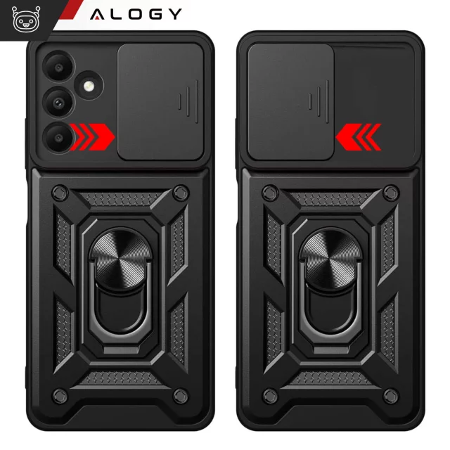 Case for Samsung Galaxy S25 armored Slide Case Ring housing camera protection Camshield Alogy black Glass