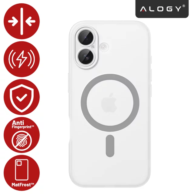 Hülle für Apple iPhone 16 Pro Max Alogy MagSafe Hybrid Matte Case Matte Cover mit Linsenschutz Schwarz