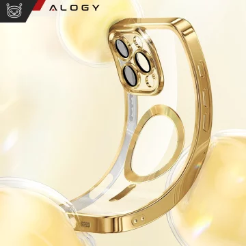 MagSafe Case for Apple iPhone 16 Pro Max Alogy Glamour Luxury Ring Case Gold-Transparent