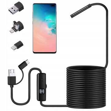 Kamera je vybavena endoskopem micro USB USB-C USB Full HD 3m 8mm Endoskop Alogy Hard Wire