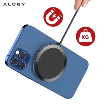 2-in-1 car holder with Alogy Airvent MagSafe QI Charger for MagSafe 15W inductive charger Black