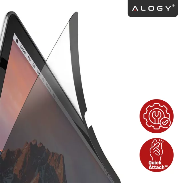 Magnetická fólie pro Macbook Air 15" 2023-2025 - Ochrana soukromí, snadná instalace, kryt pro uložení, redukce odlesků - Alogy SecureView™