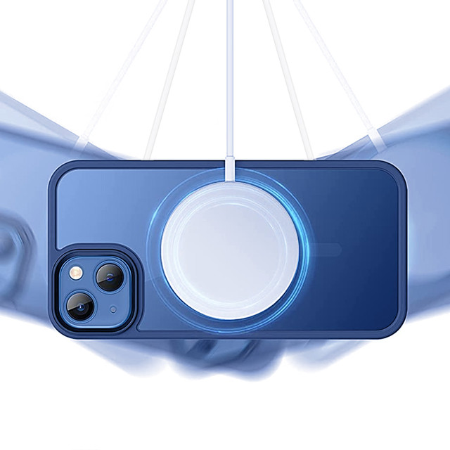 Schützendes MagMat Case für MagSafe für Apple iPhone 13 Matte Navy Glass