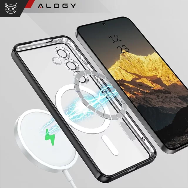 MagSafe Case for Apple iPhone 16 Pro Max Alogy Glamour Luxury Ring Case Gold-Transparent
