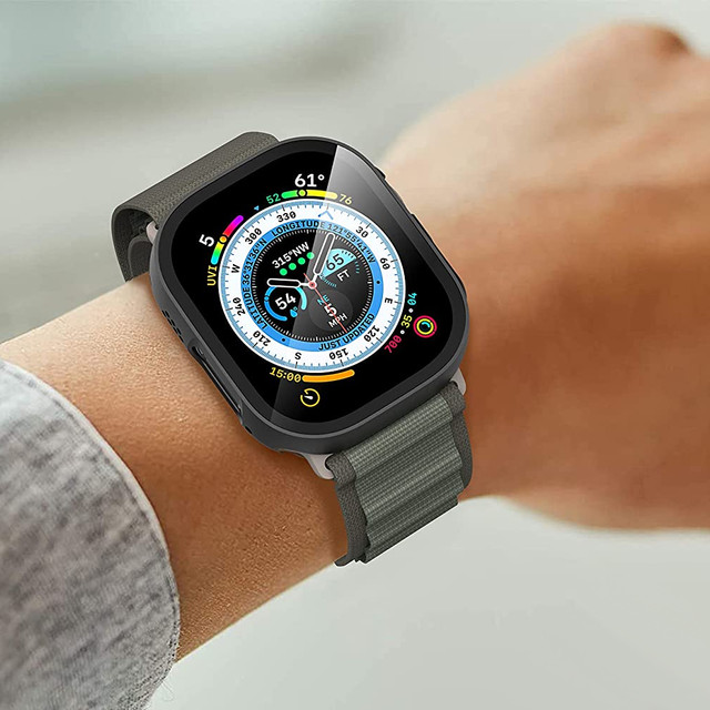 Obudowa ochronna z szkłem Alogy Protector Case 2w1 nakładka etui do Apple Watch Ultra 49mm Czarna