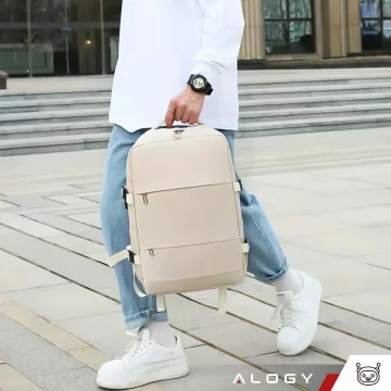 Batoh taška na notebook 15,6 palcový pánský dámský velký kufr do letadla USB unisex 42x30x10cm Alogy voděodolný černý