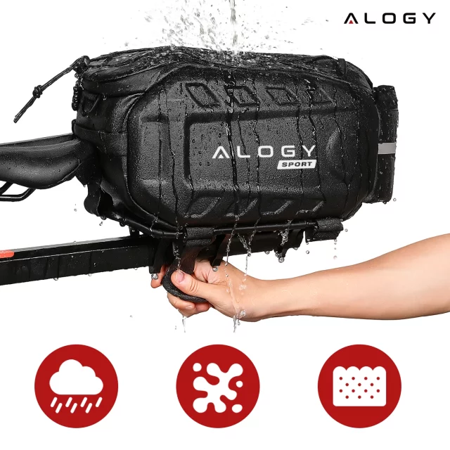 Alogy Sport RoadGear™ Schwarze 17L Hecktaschen-Gepäckträgertasche, wasserdicht