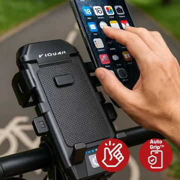 Bicycle Phone Holder 4in1 LED Light T6 Front Bell Bike Horn Powerbank 3000mAh Black