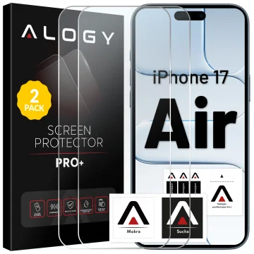 Etui do Apple iPhone 17 Air – matowa obudowa do MagSafe z ochroną obiektywu, smukłe i odporne na zarysowania, idealne dopasowanie – Alogy Skinny MatteCase™ Czarne + 2x szkło hartowane 
