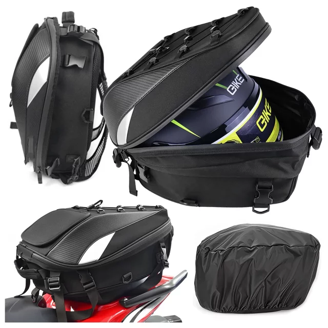 Voděodolný motocyklový batoh 40l – 5 v 1 – horní kufr, brašna na sedlo, brašna na kufr, brašna na helmu, s krytem, ​​nylon, městská brašna na motocykl – Alogy RoadMaster™ černá