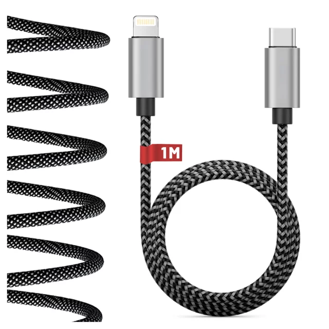 Kabel Zasilający USB-C do Lightning 27W 1m, Szybkie Ładowanie PD, Trwały i Elastyczny Przewód Kompatybilny z iPhone i iPad, Alogy MagiCharge™ – Czarny
