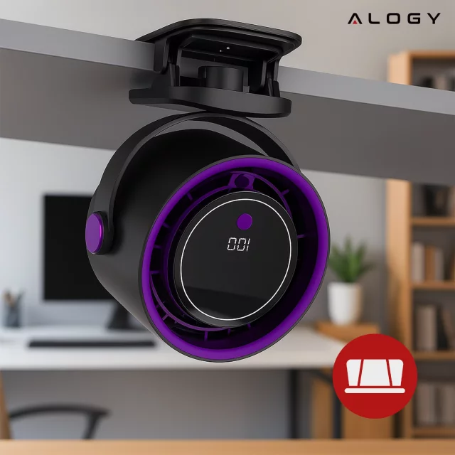 Stolní ventilátor stojící ventilátor malé oběhové čerpadlo s klipem bezdrátové ruční 500mAh USB-C Alogy White