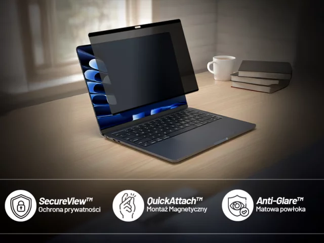 Magnetic Privacy Film for MacBook Air 13" 2018-2021 - Privacy Protection, Easy Installation, Storage Sleeve, Glare Reduction - Alogy SecureView™