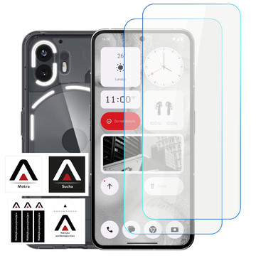 2x 9H gehärtetes Glas für Nothing Phone 2 Alogy PRO Displayschutzfolie