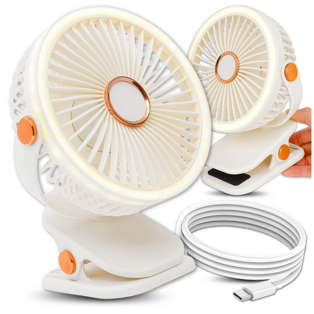 Ventilátor Větrník Větrník Přenosný klip Alogy Stolní dětský kočárek Akumulátorový bílý