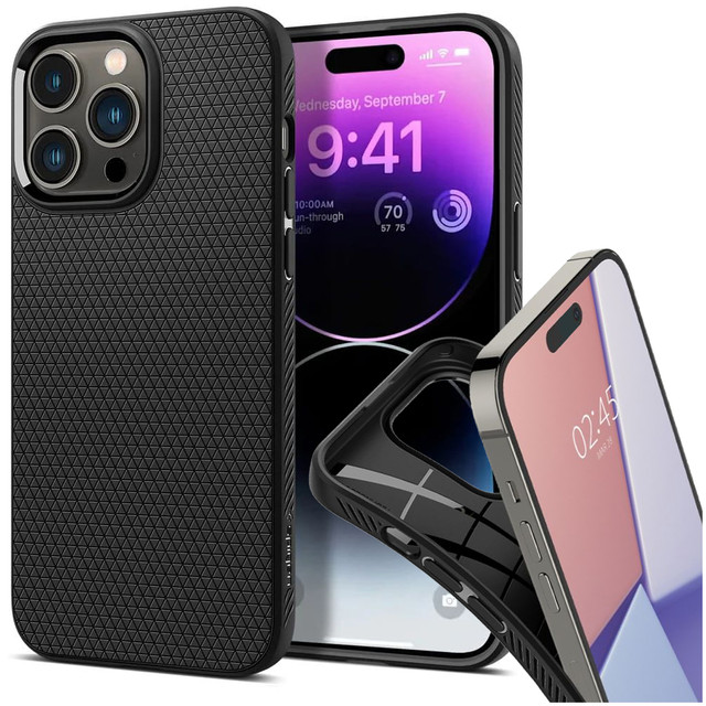 Zadní kryt Spigen Liquid Air pro Apple iPhone 14 Pro Matte Black Glass