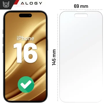 „BRAPPROOF“-Glas für Apple iPhone 16 Hybrid: Alogy Flexi Full Glass 9H, flach für den gesamten Bildschirm