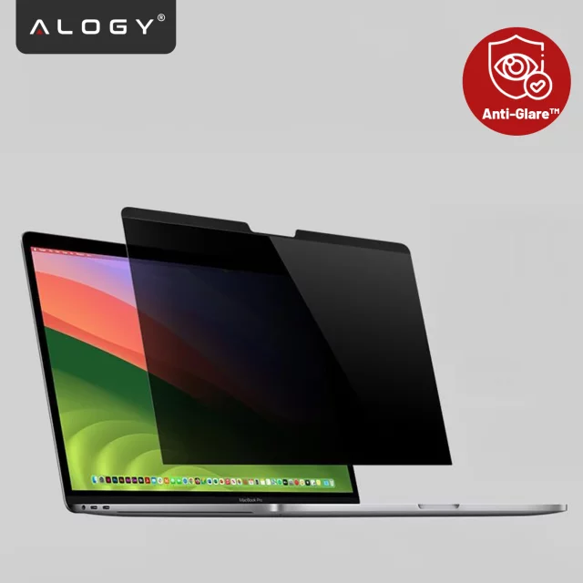 Magnetická fólie pro Macbook Air 15" 2023-2025 - Ochrana soukromí, snadná instalace, kryt pro uložení, redukce odlesků - Alogy SecureView™