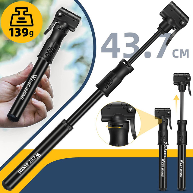 Hliníková pumpa na kolo Alogy Mini Bike Pump 100psi s rukojetí Black