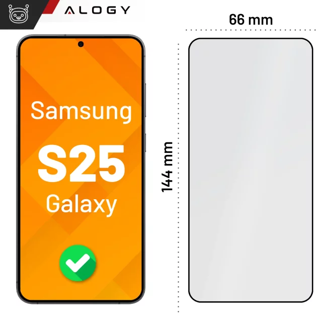 Szkło hartowane do Samsung Galaxy S25 ochronne szkiełko na ekran 9H Alogy EasyShield™️ z ramką montażową