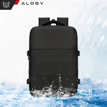 Alogy Backpack for Laptop Travel Accessories 46x32x15 cm for Work School Plane Travel Men's Women's Black
