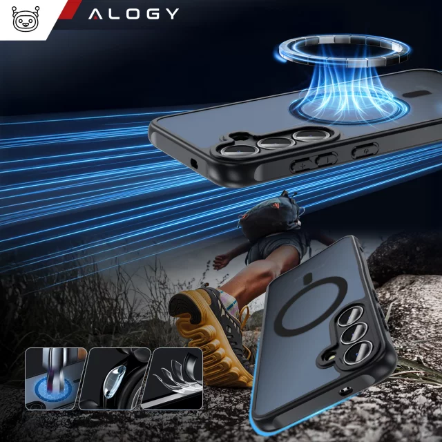Samsung Galaxy S25 Plus Case, Protective Phone Cover, Alogy Matte HybridMag™️ Case for MagSafe, Matte Black