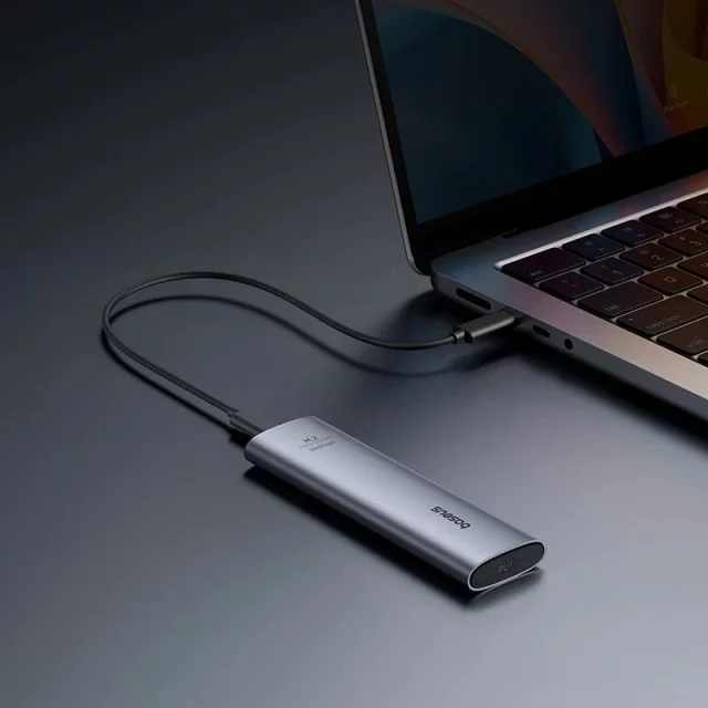 Baseus FlyJoy M.2 NVMe 10 Gb/s SSD box – šedý, až 8 TB