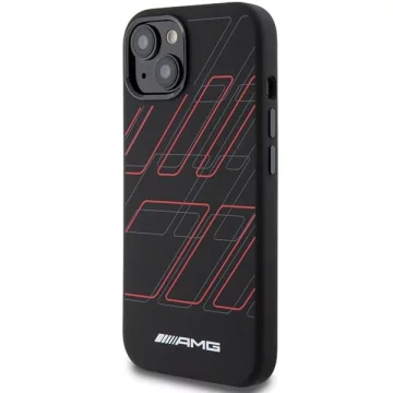 Etui do iPhone 15 AMG Silicone Rhombuses MagSafe czarne