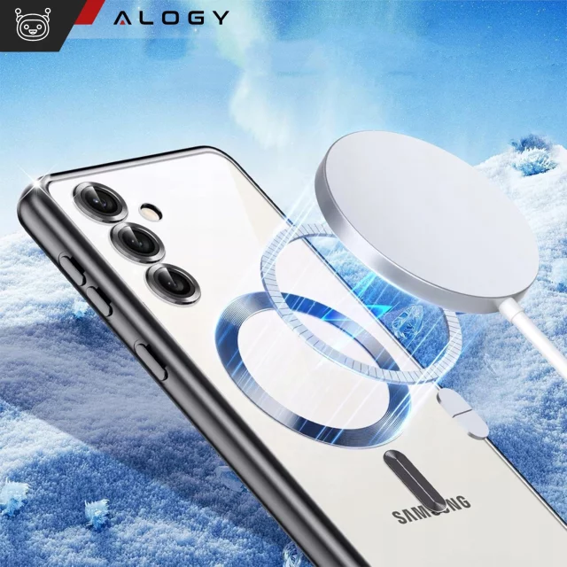 Pouzdro Alogy LuxeShield™️ Glamour Luxusní Kryt s Krytem Fotoaparátu pro Samsung Galaxy S25 Plus, Černé