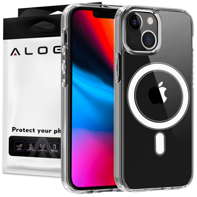 MagSafe Case Ultra Slim Mag Alogy for Qi für Apple iPhone 14 Plus transparentes Qi-Ladegerät