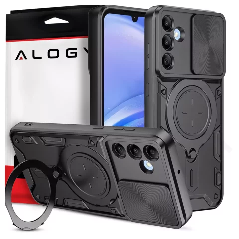 Case for Samsung Galaxy S25 Plus armored Slide Case Ring camera protection housing Alogy CamGuard Pro black