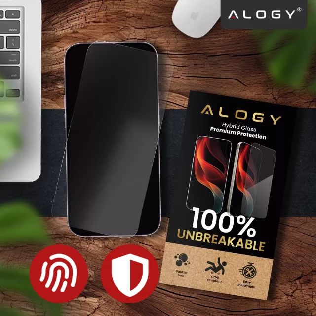 Shatterproof 9H Hybrid Glass for Zebra TC21/TC26, Full Flat, Flexible and Resistant, Alogy FlexiGlass™ Full – Transparent