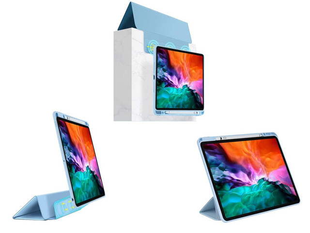 Magnetické pouzdro na tužku 2v1 Magnetic Alogy pro Apple iPad Air 4 2020/5 2022 modré sklo