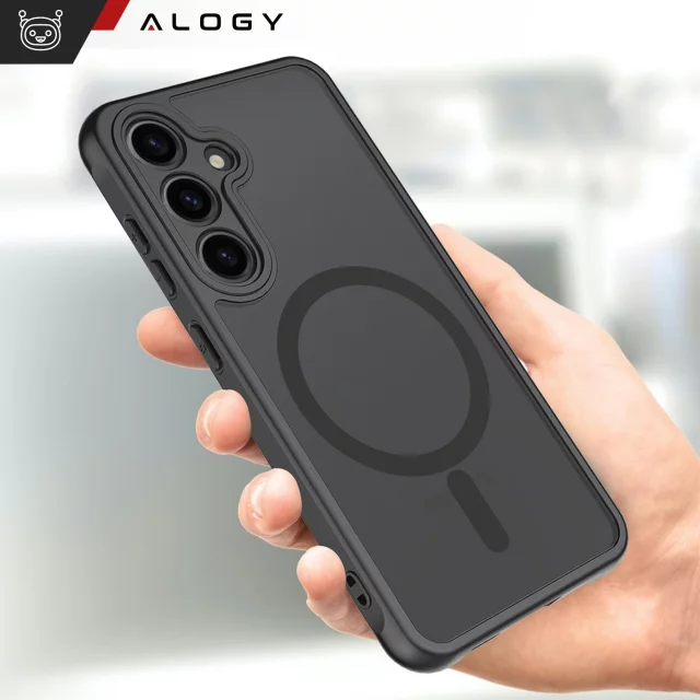 Etui do Samsung Galaxy S24 FE obudowa ochronna na telefon Alogy Matte HybridMag™️ Case do MagSafe Matowe Czarne